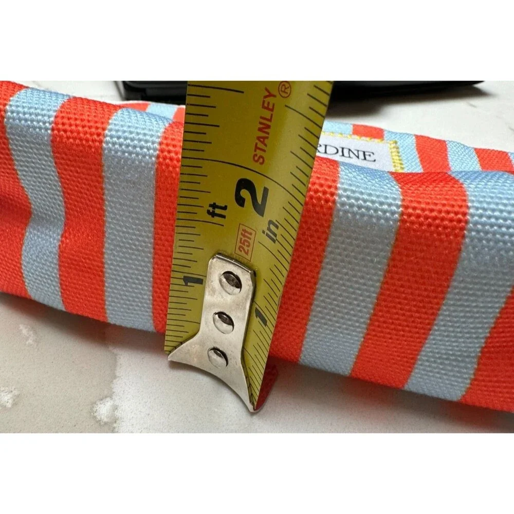 Striped Makeup Pouch Sardine Euro Summer Zip Toiletry Holder Coastal Cabana New